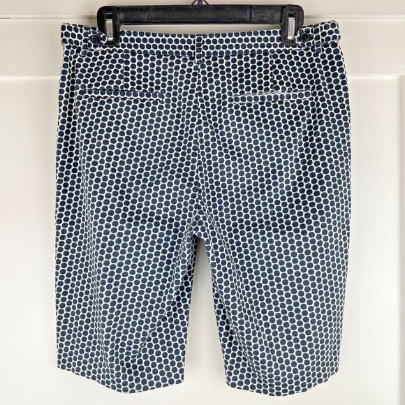 LAUNDRY Shelli Segal Bermuda Shorts Women's Size 8 Black / White Circles Stretch - Picture 4 of 16